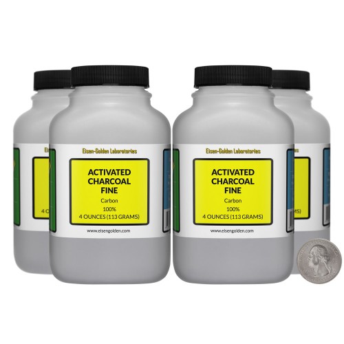 Activated Charcoal Fine - 1 Pound in 4 Bottles