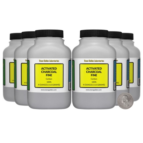 Activated Charcoal Fine - 1.5 Pounds in 6 Bottles