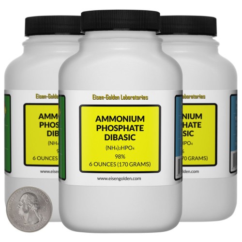 Ammonium Phosphate Dibasic - 1.1 Pounds in 3 Bottles