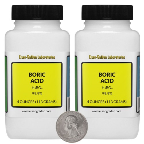 Boric Acid - 8 Ounces in 2 Bottles