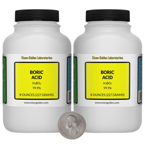 Boric Acid - 1 Pound in 2 Bottles
