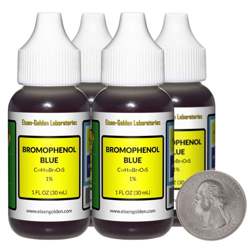 Bromophenol Blue 0.1% - 4 Fluid Ounces in 4 Bottles