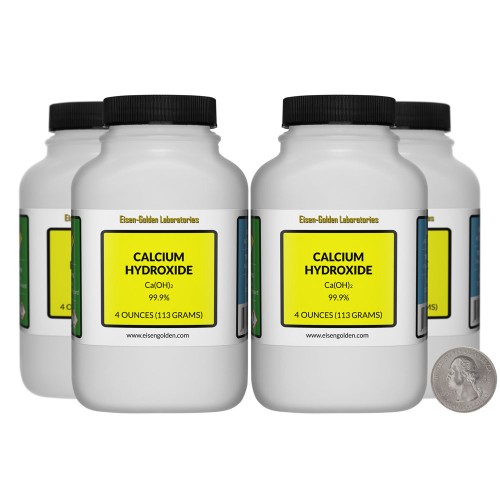 Calcium Hydroxide - 1 Pound in 4 Bottles