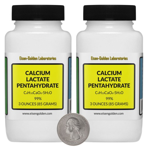 Calcium Lactate Pentahydrate - 6 Ounces in 2 Bottles