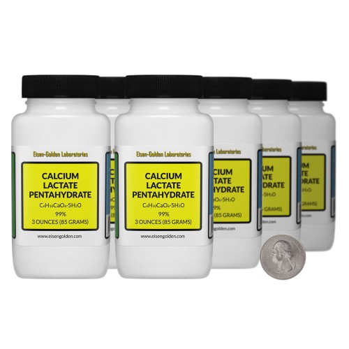 Calcium Lactate Pentahydrate - 1.5 Pounds in 8 Bottles