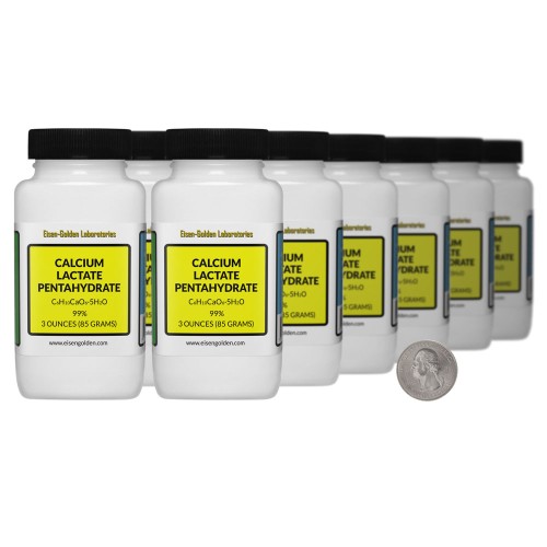 Calcium Lactate Pentahydrate - 2.3 Pounds in 12 Bottles