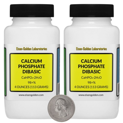 Calcium Phosphate Dibasic - 8 Ounces in 2 Bottles
