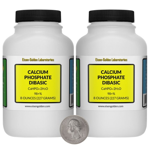 Calcium Phosphate Dibasic - 1 Pound in 2 Bottles