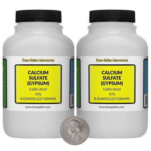 Calcium Sulfate (Gypsum) - 1 Pound in 2 Bottles