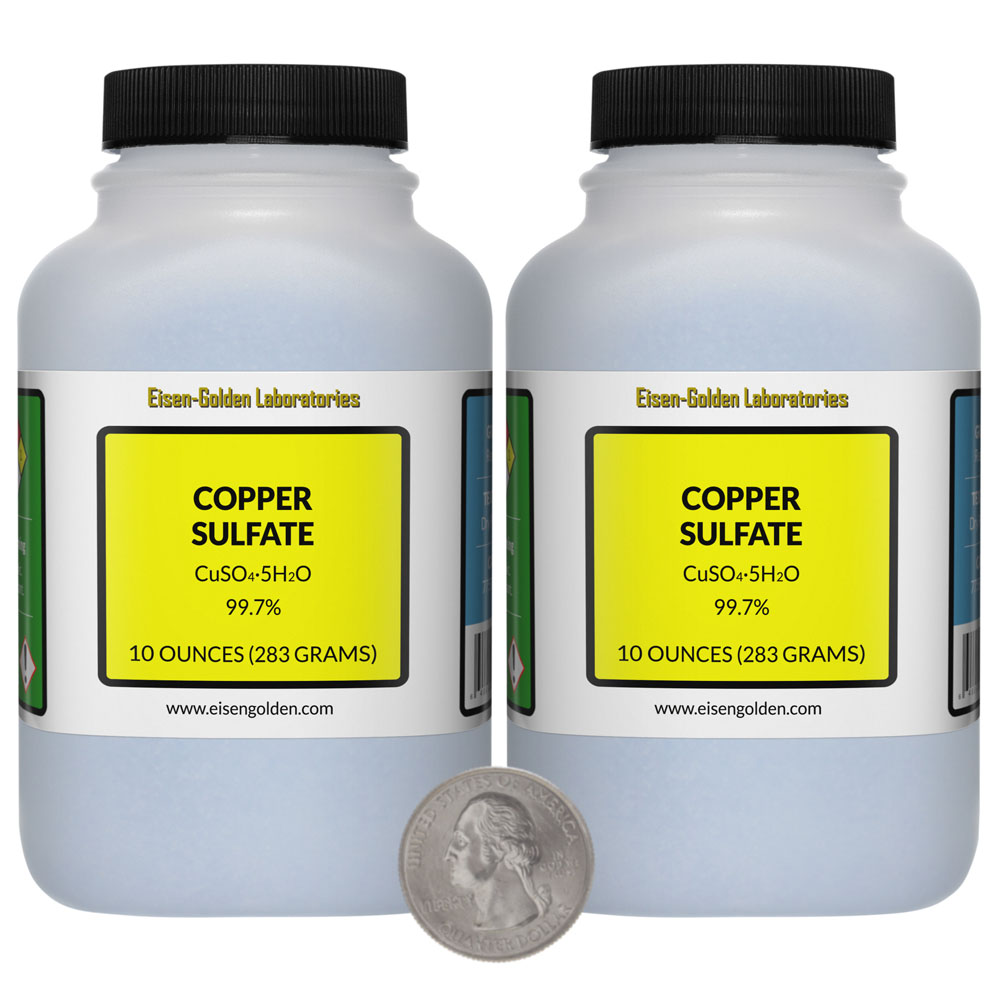 Copper Sulfate - 1.3 Pounds in 2 Bottles Copper Sulfate - 1.3 Pounds in 2 Bottles