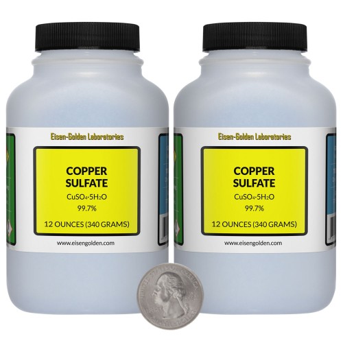 Copper Sulfate - 1.5 Pounds in 2 Bottles