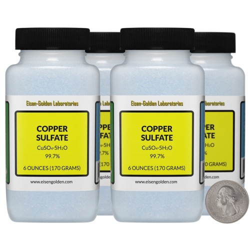 Copper Sulfate - 1.5 Pounds in 4 Bottles