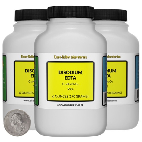Disodium EDTA - 1.1 Pounds in 3 Bottles