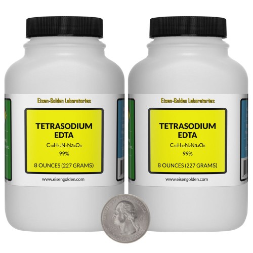 Tetrasodium EDTA - 1 Pound in 2 Bottles