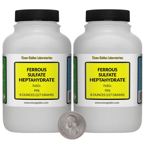 Ferrous Sulfate Heptahydrate - 1 Pound in 2 Bottles