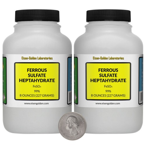 Ferrous Sulfate Heptahydrate - 1 Pound in 2 Bottles