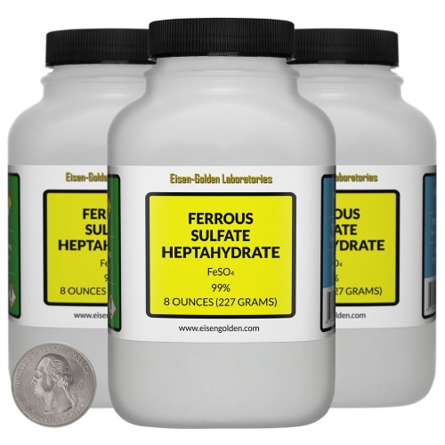 Ferrous Sulfate Heptahydrate - 1.5 Pounds in 3 Bottles