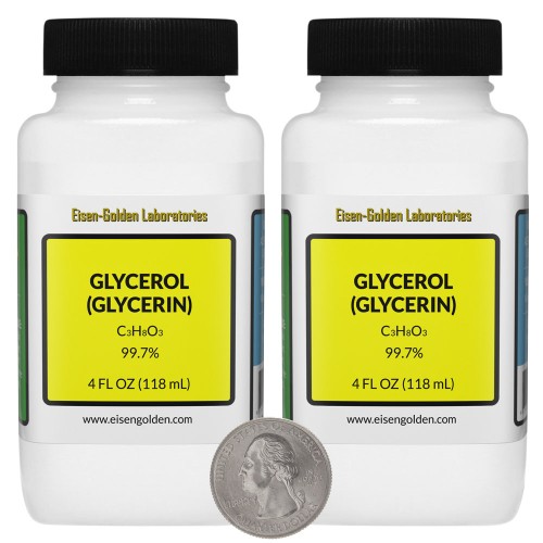 Glycerol (Glycerin) - 8 Fluid Ounces in 2 Bottles