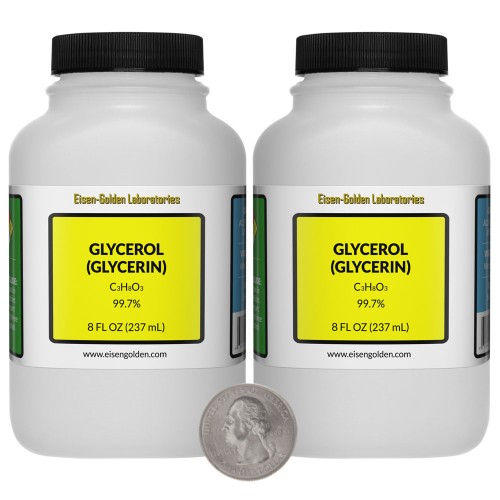 Glycerol (Glycerin) - 16 Fluid Ounces in 2 Bottles