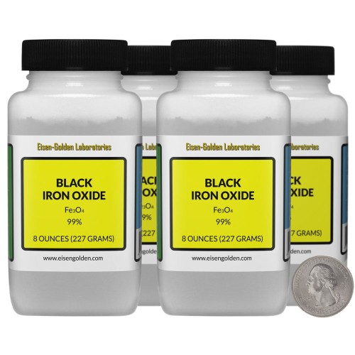 Black Iron Oxide - 2 Pounds in 4 Bottles
