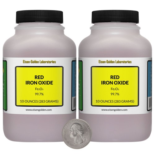 Red Iron Oxide - 1.3 Pounds in 2 Bottles