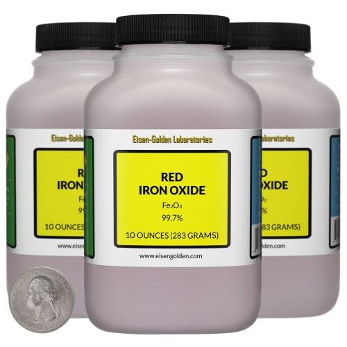 Red Iron Oxide - 1.9 Pounds in 3 Bottles
