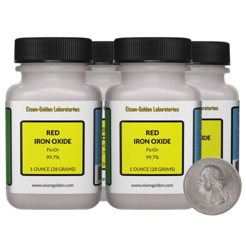 Red Iron Oxide - 4 Ounces in 4 Bottles