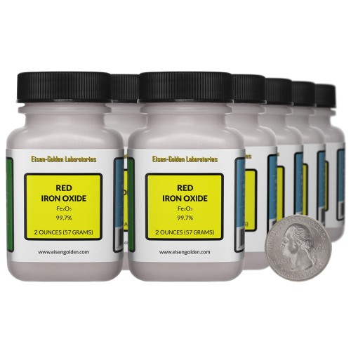 Red Iron Oxide - 1.3 Pounds in 10 Bottles