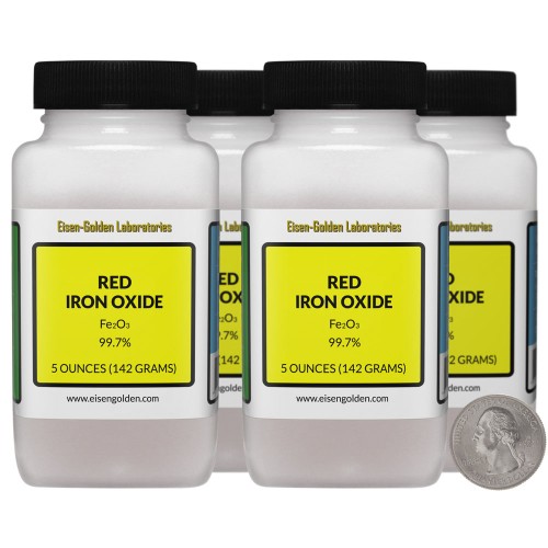 Red Iron Oxide - 1.3 Pounds in 4 Bottles