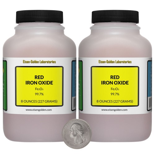 Red Iron Oxide - 1 Pound in 2 Bottles