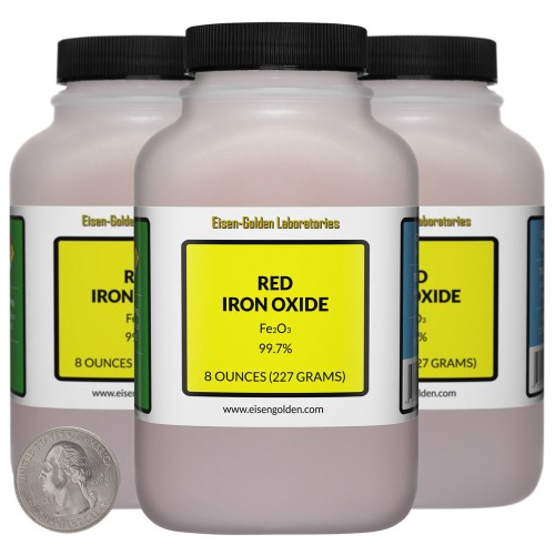 Red Iron Oxide - 1.5 Pounds in 3 Bottles