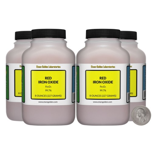 Red Iron Oxide - 2 Pounds in 4 Bottles