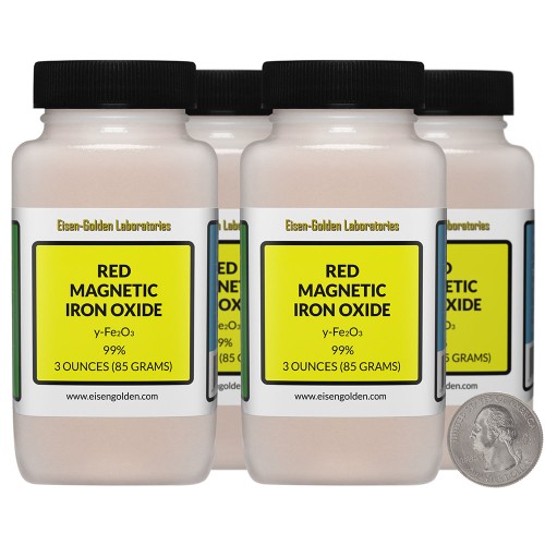 Red Magnetic Iron Oxide - 12 Ounces in 4 Bottles