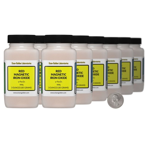 Red Magnetic Iron Oxide - 2.3 Pounds in 12 Bottles
