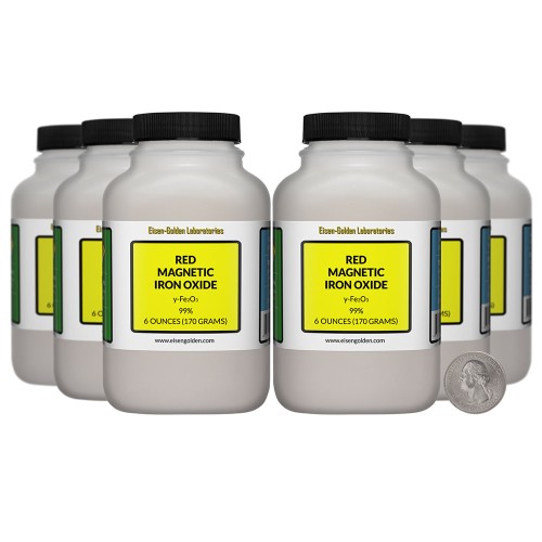 Red Magnetic Iron Oxide - 2.3 Pounds in 6 Bottles