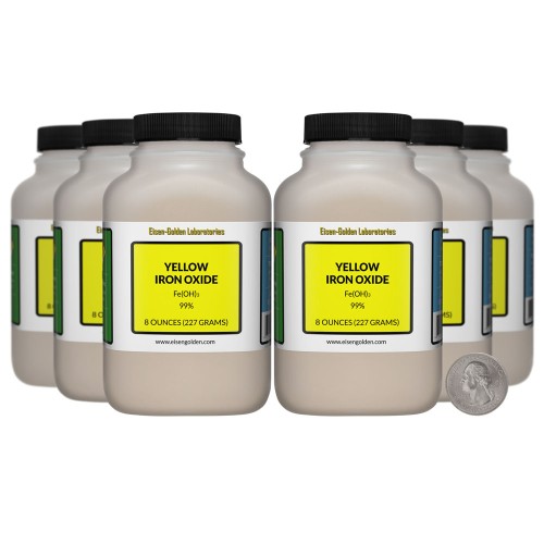 Yellow Iron Oxide - 3 Pounds in 6 Bottles