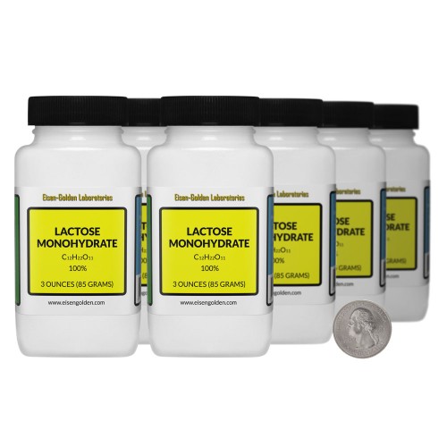 Lactose Monohydrate - 1.5 Pounds in 8 Bottles