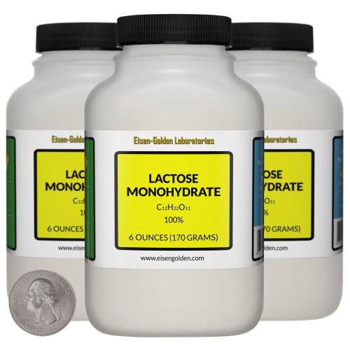 Lactose Monohydrate - 1.1 Pounds in 3 Bottles