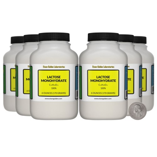 Lactose Monohydrate - 2.3 Pounds in 6 Bottles
