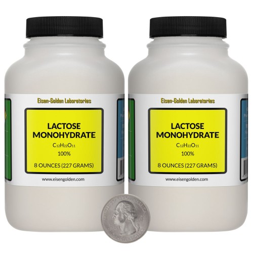 Lactose Monohydrate - 1 Pound in 2 Bottles