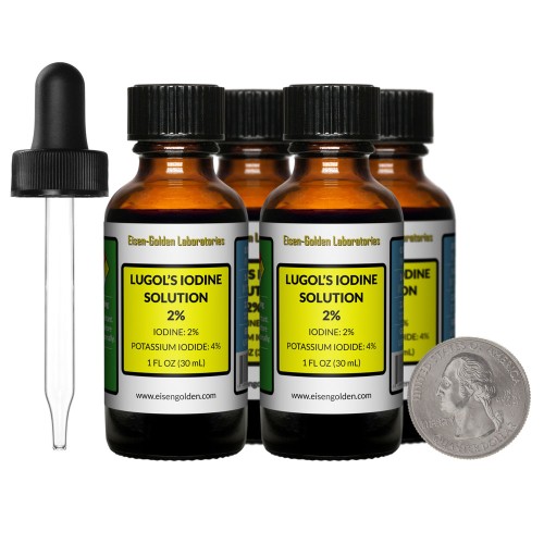 Lugol's Solution 2% - 4 Fluid Ounces in 4 Bottles Lugol's Solution 2% - 4 Fluid Ounces in 4 Bottles