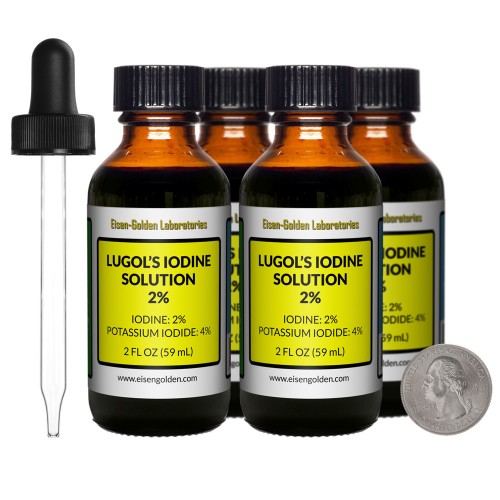 Lugol's Solution 2% - 8 Fluid Ounces in 4 Bottles Lugol's Solution 2% - 8 Fluid Ounces in 4 Bottles
