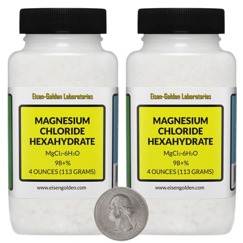 Magnesium Chloride Hexahydrate - 8 Ounces in 2 Bottles