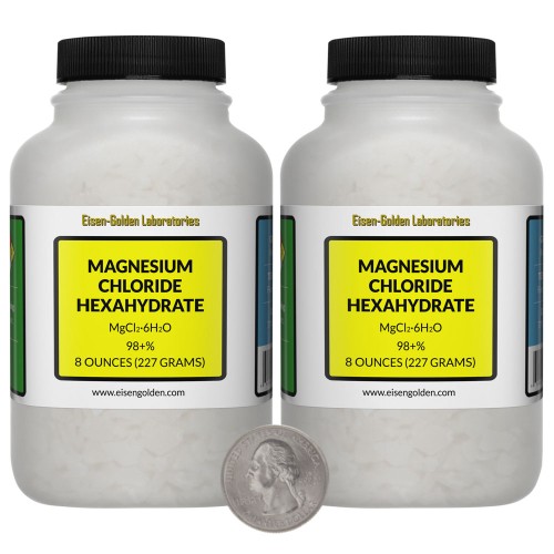 Magnesium Chloride Hexahydrate - 1 Pound in 2 Bottles