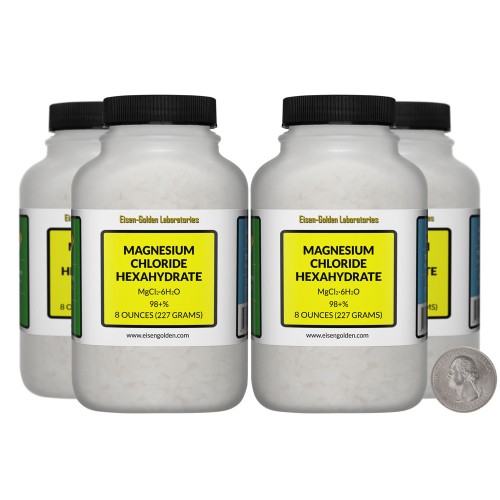 Magnesium Chloride Hexahydrate - 2 Pounds in 4 Bottles