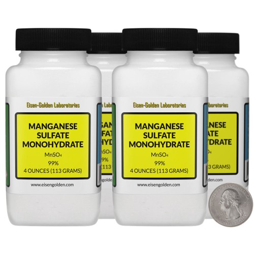 Manganese Sulfate Monohydrate - 1 Pound in 4 Bottles