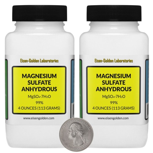Magnesium Sulfate Anhydrous - 8 Ounces in 2 Bottles