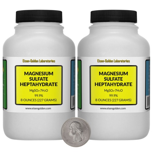 Magnesium Sulfate Heptahydrate - 1 Pound in 2 Bottles