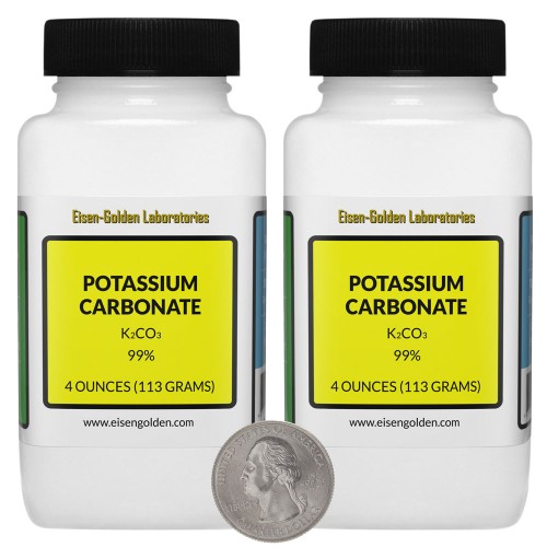 Potassium Carbonate - 8 Ounces in 2 Bottles