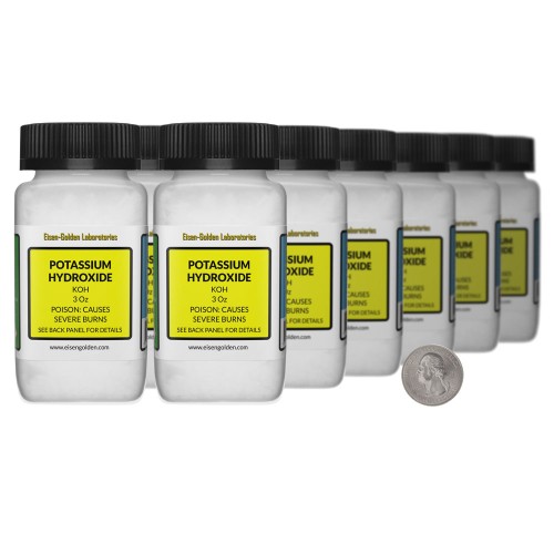 Potassium Hydroxide - 2.3 Pounds in 12 Bottles